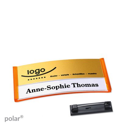 Naambadges polar® alu-print roestvrij stalen pin null | null | 65 x 30 mm