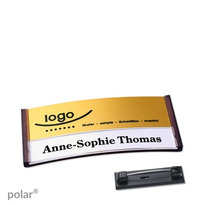 Naambadges polar® alu-print roestvrij stalen pin null | null | 65 x 30 mm
