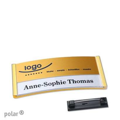 Naambadges polar® alu-print roestvrij stalen pin null | null | 65 x 30 mm