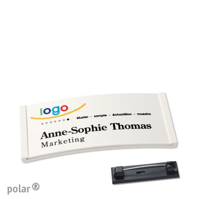 Naambadges polar® color-complete magneet Roestvrij stalen pin | null | 65 x 30 mm
