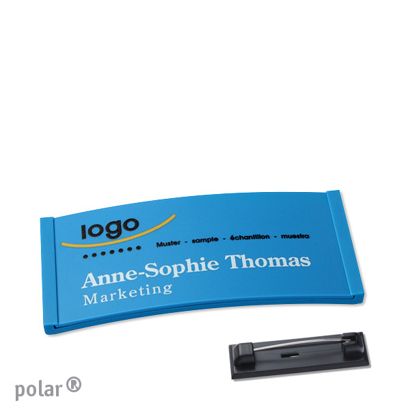 Naambadges polar® color-complete magneet Roestvrij stalen pin | null | 65 x 30 mm