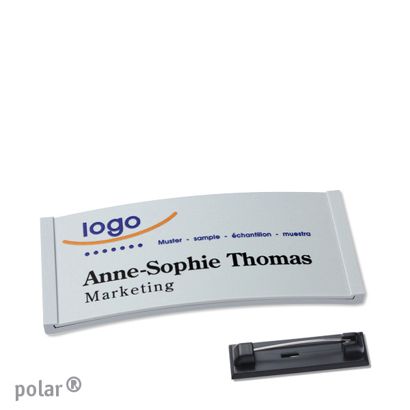 Naambadges polar® color-complete magneet Roestvrij stalen pin | null | 65 x 30 mm