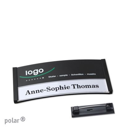 Naambadges polar® color-print roestvrij stalen pin null | 65 x 30 mm