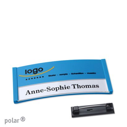 Naambadges polar® color-print roestvrij stalen pin null | 65 x 30 mm
