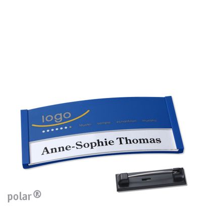 Naambadges polar® color-print roestvrij stalen pin null | 65 x 30 mm