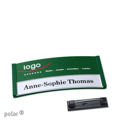 Naambadges polar® color-print roestvrij stalen pin null | 65 x 30 mm