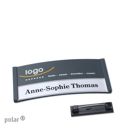 Naambadges polar® color-print roestvrij stalen pin null | 65 x 30 mm