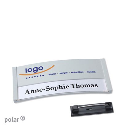 Naambadges polar® color-print roestvrij stalen pin null | 65 x 30 mm