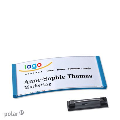 Naambadges polar® quick-print roestvrij stalen pin null | 65 x 30 mm