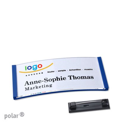 Naambadges polar® quick-print roestvrij stalen pin null | 65 x 30 mm