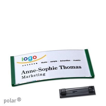Naambadges polar® quick-print roestvrij stalen pin null | 65 x 30 mm