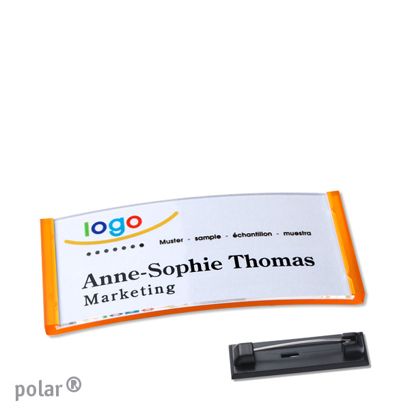 Naambadges polar® quick-print roestvrij stalen pin null | 65 x 30 mm