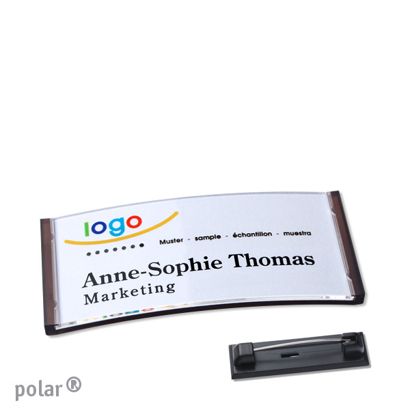 Naambadges polar® quick-print roestvrij stalen pin null | 65 x 30 mm
