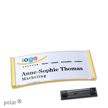Naambadges polar® quick-print roestvrij stalen pin null | 65 x 30 mm