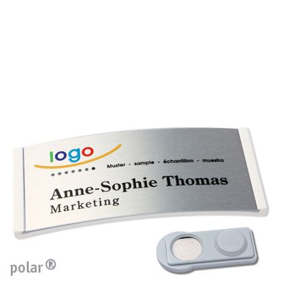 Naambadges polar® alu-complete magneet smag® magneet | null | null | 74 x 34 mm