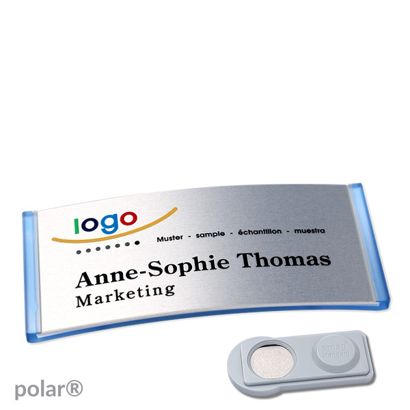 Naambadges polar® alu-complete magneet smag® magneet | null | null | 74 x 34 mm