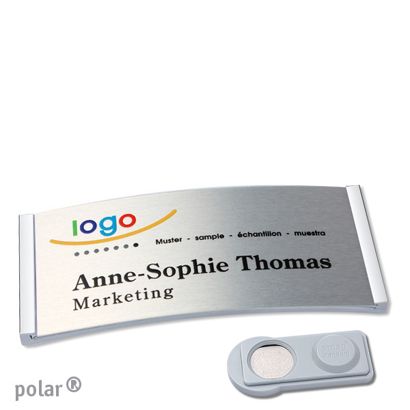 Naambadges polar® alu-complete magneet smag® magneet | null | null | 74 x 34 mm