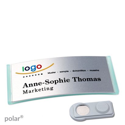 Naambadges polar® alu-complete magneet smag® magneet | null | null | 74 x 34 mm