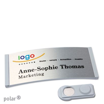 Naambadges polar® alu-complete magneet smag® magneet | null | null | 74 x 34 mm