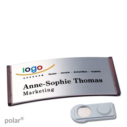 Naambadges polar® alu-complete magneet smag® magneet | null | null | 74 x 34 mm