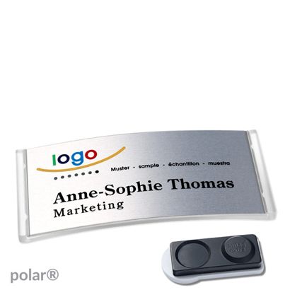 Naambadges polar® alu-complete magneet smag® magneet, extra sterk | null | null | 74 x 34 mm