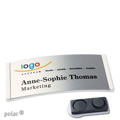 Naambadges polar® alu-complete magneet smag® magneet, extra sterk | null | null | 74 x 34 mm