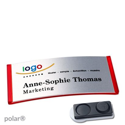 Naambadges polar® alu-complete magneet smag® magneet, extra sterk | null | null | 74 x 34 mm