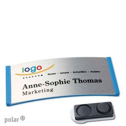 Naambadges polar® alu-complete magneet smag® magneet, extra sterk | null | null | 74 x 34 mm