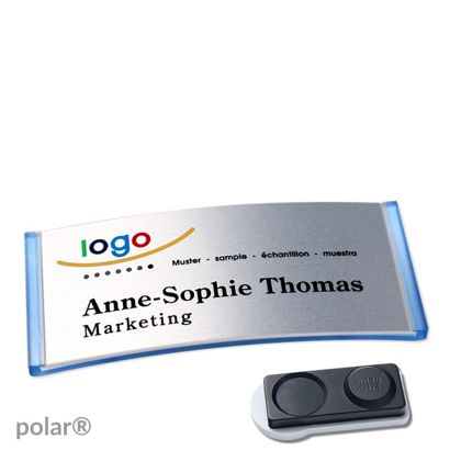 Naambadges polar® alu-complete magneet smag® magneet, extra sterk | null | null | 74 x 34 mm