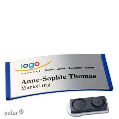 Naambadges polar® alu-complete magneet smag® magneet, extra sterk | null | null | 74 x 34 mm