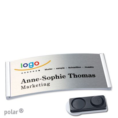 Naambadges polar® alu-complete magneet smag® magneet, extra sterk | null | null | 74 x 34 mm