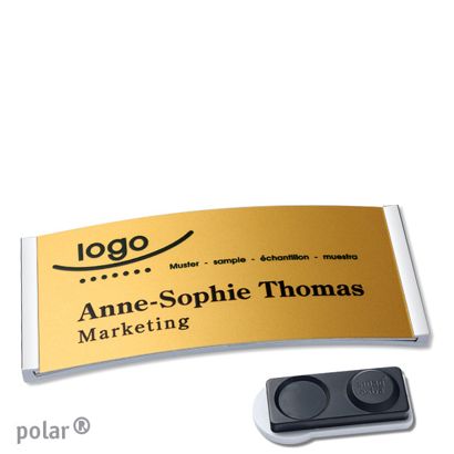 Naambadges polar® alu-complete magneet smag® magneet, extra sterk | null | null | 74 x 34 mm