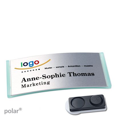 Naambadges polar® alu-complete magneet smag® magneet, extra sterk | null | null | 74 x 34 mm