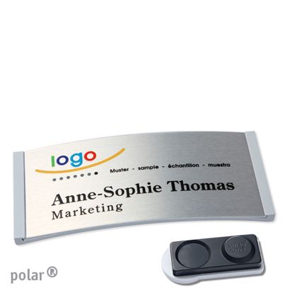 Naambadges polar® alu-complete magneet smag® magneet, extra sterk | null | null | 74 x 34 mm