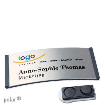 Naambadges polar® alu-complete magneet smag® magneet, extra sterk | null | null | 74 x 34 mm