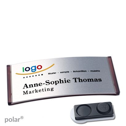 Naambadges polar® alu-complete magneet smag® magneet, extra sterk | null | null | 74 x 34 mm