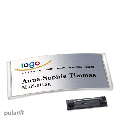 Naambadges polar® alu-complete magneet null | null | 74 x 34 mm