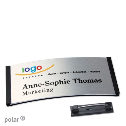 Naambadges polar® alu-complete magneet null | null | 74 x 34 mm