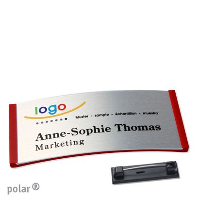 Naambadges polar® alu-complete magneet null | null | 74 x 34 mm