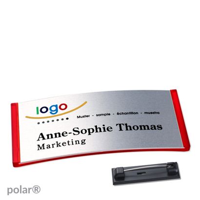 Naambadges polar® alu-complete magneet null | null | 74 x 34 mm