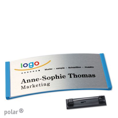 Naambadges polar® alu-complete magneet null | null | 74 x 34 mm