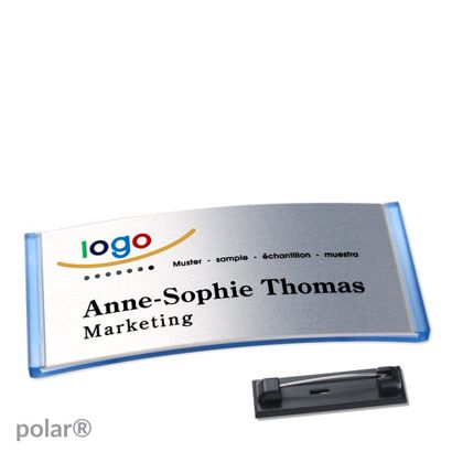 Naambadges polar® alu-complete magneet null | null | 74 x 34 mm