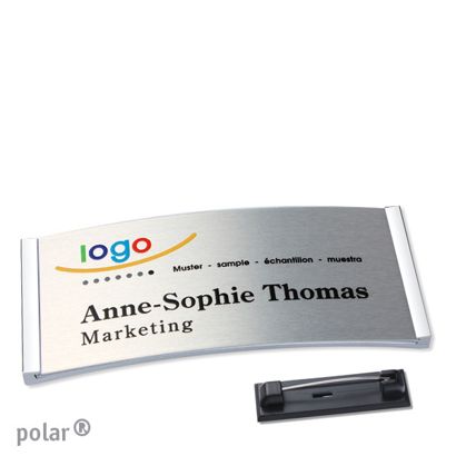Naambadges polar® alu-complete magneet null | null | 74 x 34 mm