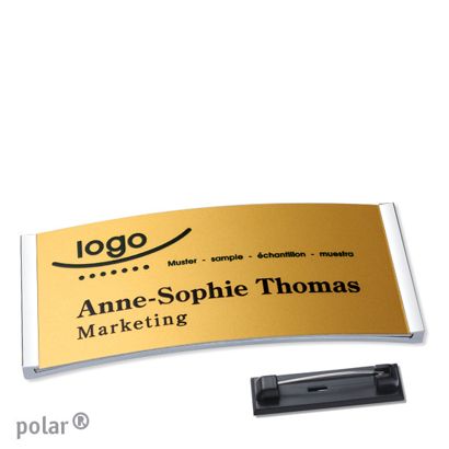 Naambadges polar® alu-complete magneet null | null | 74 x 34 mm