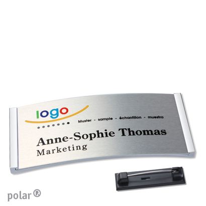 Naambadges polar® alu-complete magneet null | null | 74 x 34 mm