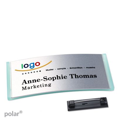 Naambadges polar® alu-complete magneet null | null | 74 x 34 mm