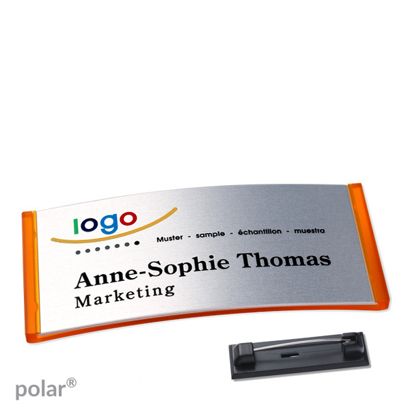 Naambadges polar® alu-complete magneet null | null | 74 x 34 mm