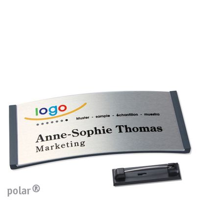 Naambadges polar® alu-complete magneet null | null | 74 x 34 mm