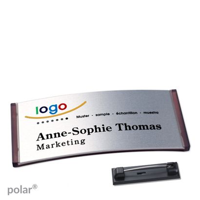 Naambadges polar® alu-complete magneet null | null | 74 x 34 mm
