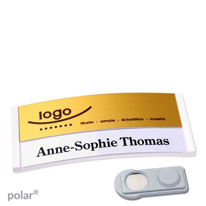 Naambadges polar® alu-print magneet smag® magneet | null | null | 74 x 34 mm